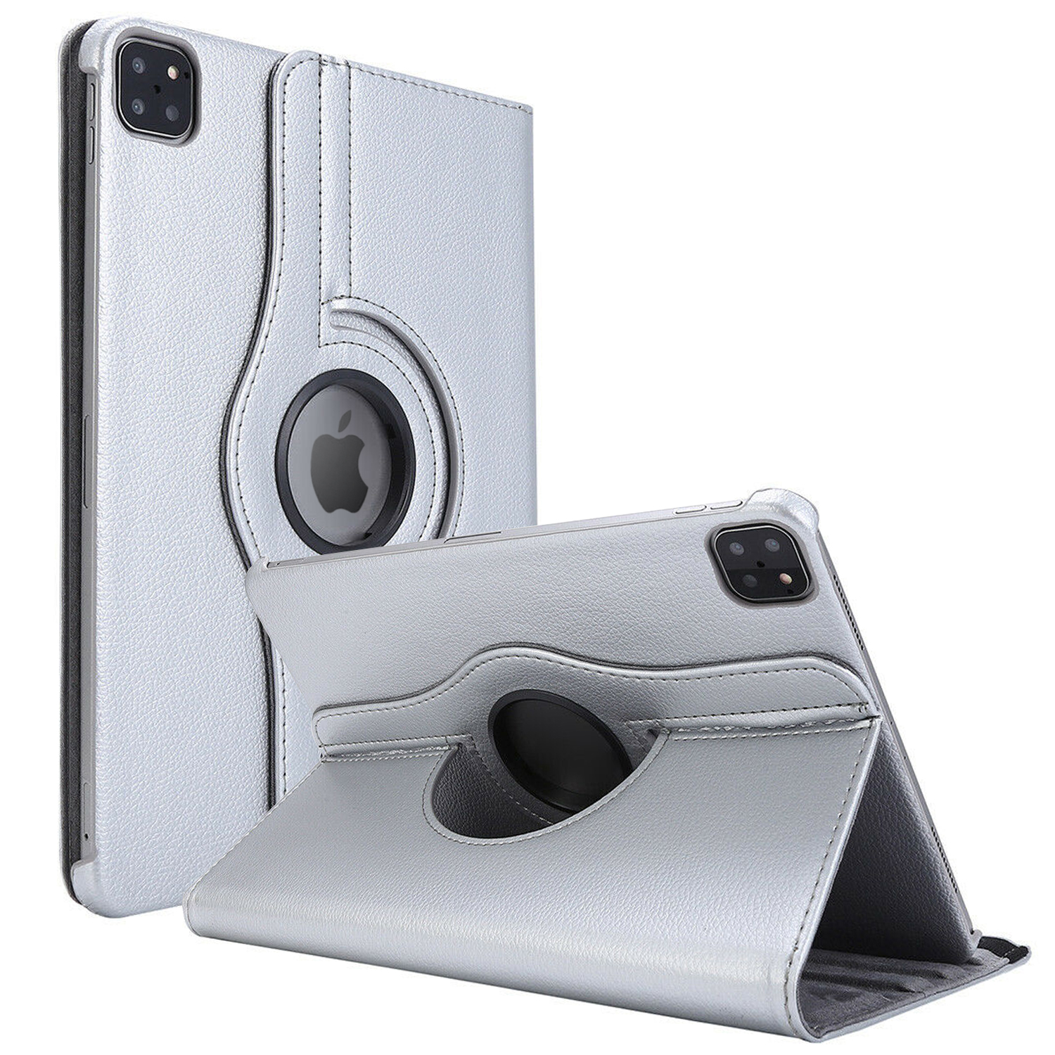 CaseUp Apple iPad Pro 11 2021 3 Nesil Kılıf 360 Rotating Stand Gümüş